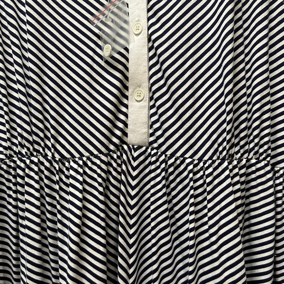 Woman Within Blue and White Striped Sleeveless Maxi Dress, 1X, NWT - Picture 3 of 6